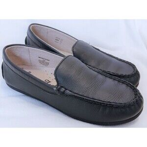 Black leather Moc Moccasins Footmates "Brooklyn" Youth size 4 Medium